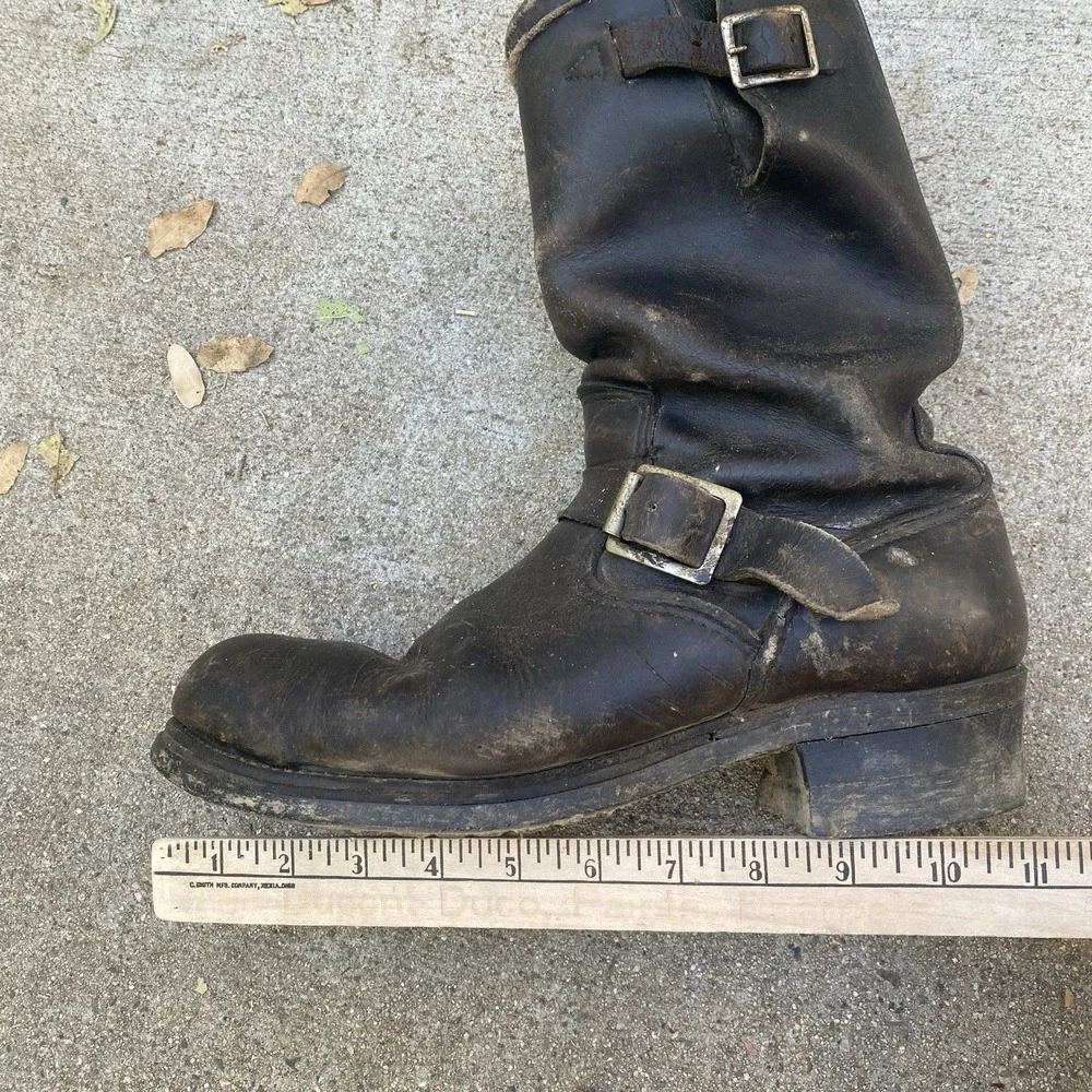 Vintage 60s Sears Engineer Boots Buckle Biker Size Men US 9 Rockabilly